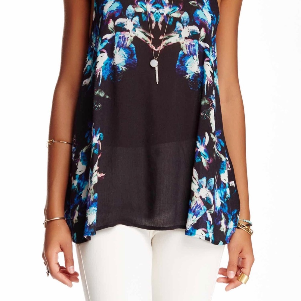 new Free People โฆ Draped Back Cami โฆ Night Floral - Picture 6 of 12